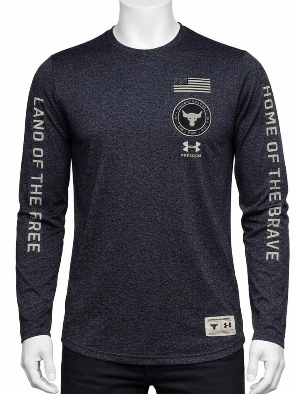 Under Armour Project Rock Freedom Long Sleeve – Dark Gray (Men’s MD)Patriotic,